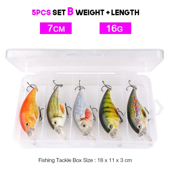 3/5pcs Rattling Noise Bionic Crankbaits Fishing Lure Set